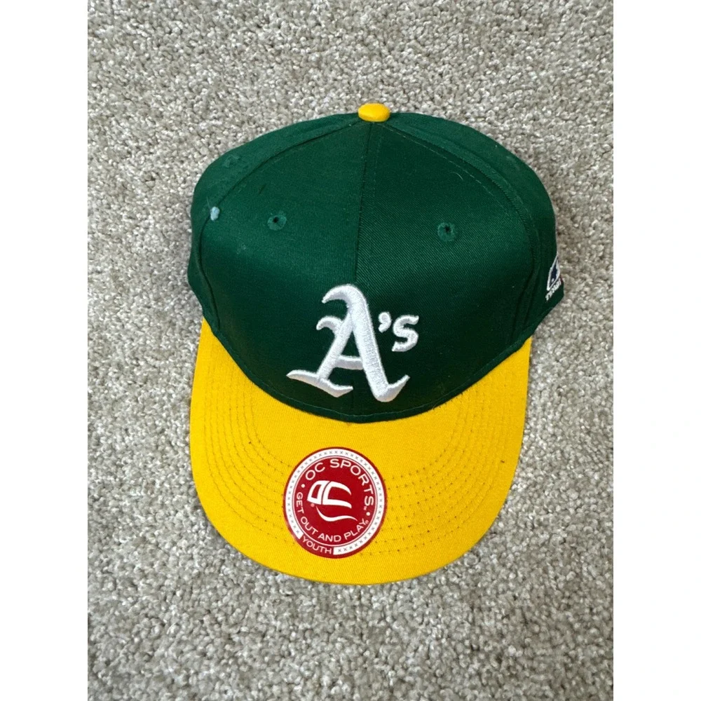 Oakland Athletics A's MLB Youth Hat OC Sports Green Gold Adjustable Baseball Cap